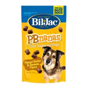 <strong>Bil Jac</strong> PBnanas, Snack para Perros, Premios Suaves Mantequilla de Maní Platano, 113 gr