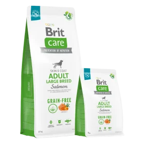 <strong>Brit Care</strong> Grain Free Adult Large Breed, Alimento Seco para Perros Adultos, Raza Grande, Salmón Libre de Granos, bolsa de 3-12 kg