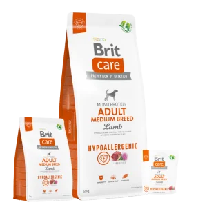 <strong>Brit Care</strong> Alimento Seco para Perros Hipoalergénico, Adulto, Raza Mediana, Cordero, bolsa de 1-3-12 kg