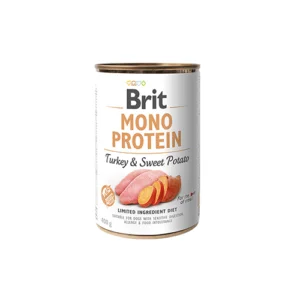 <strong>Brit</strong> Mono Protein Alimento Húmedo para Perros Paté Mono Proteico, Pavo y Camote, lata de 400 gr
