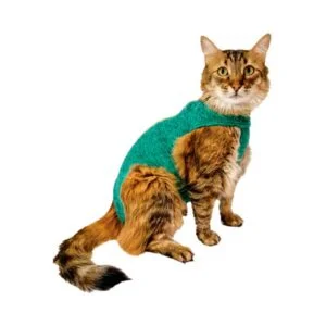 <strong>Pet Med</strong> Body Verde, Ropa Protectora y Posquirúrgica para Gatos, Tecnología UV50+ y Antimicrobiana