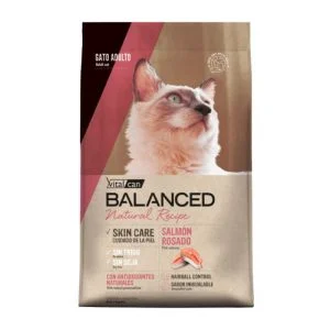 <strong>Vitalcan Balanced Natural Recipe</strong> Receta Natural de Salmón Rosado, Alimento Seco para Gatos, Monoproteico, bolsa de 3 kg