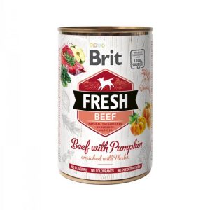 <strong>Brit Fresh</strong> Alimento Húmedo para Perros, Carne de Res con Calabaza, 400 gr, en lata
