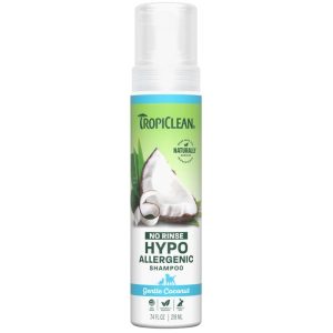 <strong>TropiClean</strong> Shampoo en Seco Hipoalergénico con Coco para Perros y Gatos, Envase de 218 ml
