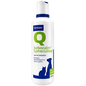 <strong>Sebocalm</strong> Spherulites, Shampoo Hipoalergénico e Hidratante para Perros y Gatos, Botella de 250 ml
