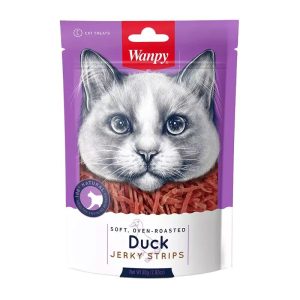 <strong>Wanpy</strong> Cat, Soft Duck Jerky Strips, Snack para Gatos, Tiritas de Charqui de Pato, bolsa de 80 gr