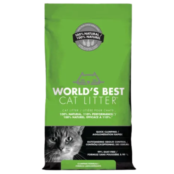 <strong>World's Best Cat Litter</strong> Clumping Formula, Arena Sanitaria para Gatos, Control de Olor y Aglutinante, Sin Olor, bolsa de 3.18-6.35 kg
