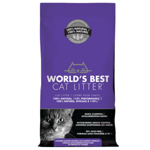 <strong>World's Best Cat Litter</strong> Multiple Cat Clumping Form, Arena Sanitaria Aglomerante de Maíz, Aroma Lavanda, bolsa de 3.18-6.35-12.7 kg