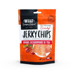 <strong>Wuaf</strong> Jerky Pollo Chips, Snack para Perros, Chips Charqui de Pollo, bolsa de 40 gr