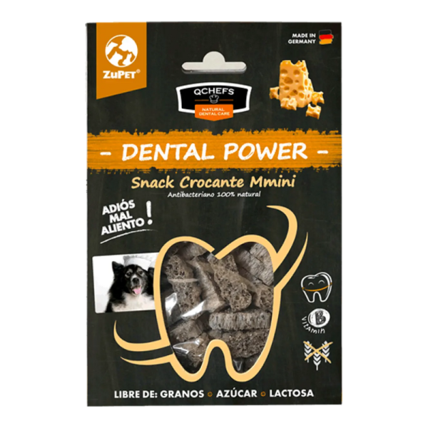 <strong>Zupet</strong> QChefs Dental Power Mmini Crocante, Snack Dental, Perros Mini y Pequeños, Queso, bolsa de 65 gr