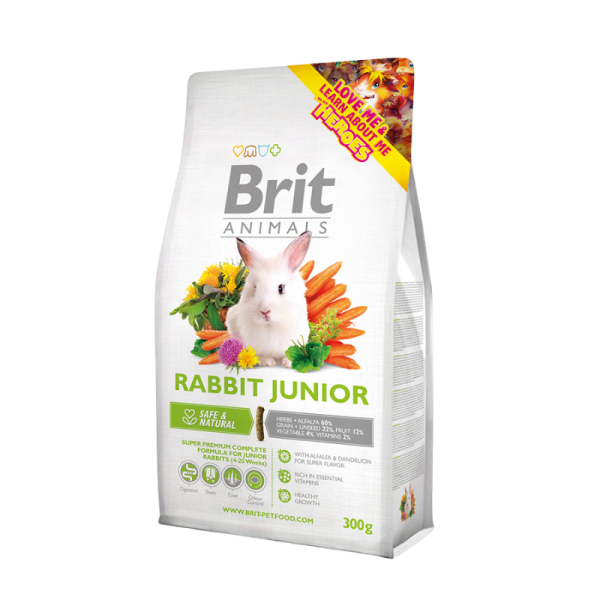 <strong>Brit Animals</strong> Rabbit Junior, Alimento Completo Super Premium para Conejos, Mix de Alfalfa, Granos y Verduras, bolsa de 300 gr-1.5 kg - Imagen 2