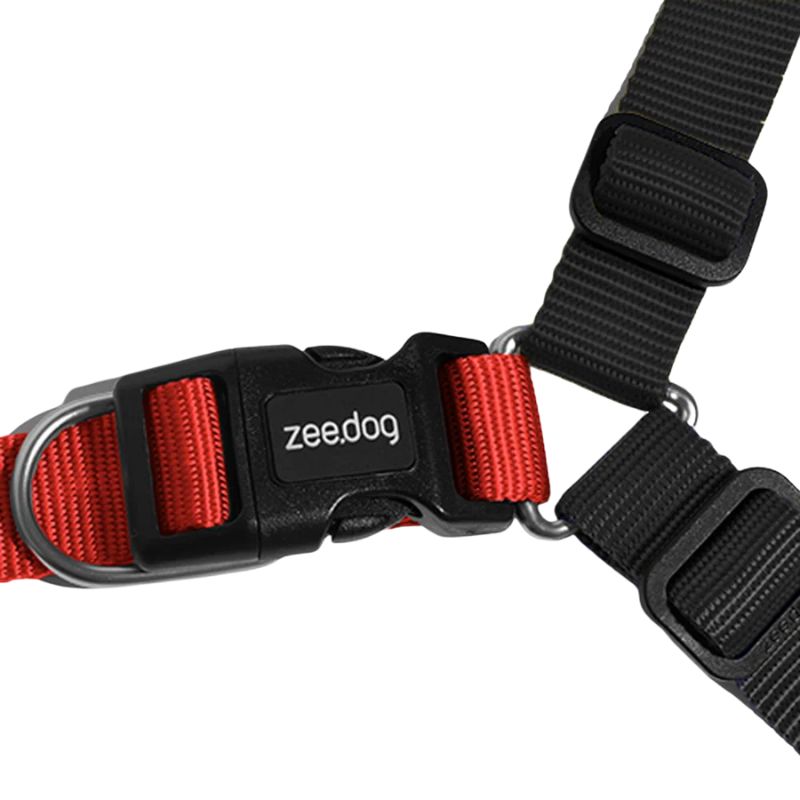 <strong>Zee.Dog</strong> Soft Walk Fatboy, Arnés Anti-Tirones para Perros, Negro Rojo, Talla S - Imagen 3
