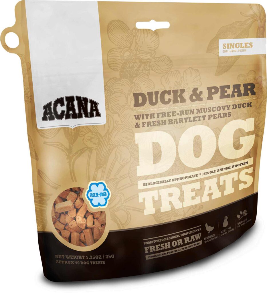 <strong>Acana</strong> Duck & Pear Dog Treats. Snack para Perros, Pato y Pera, bolsa de 92 gr