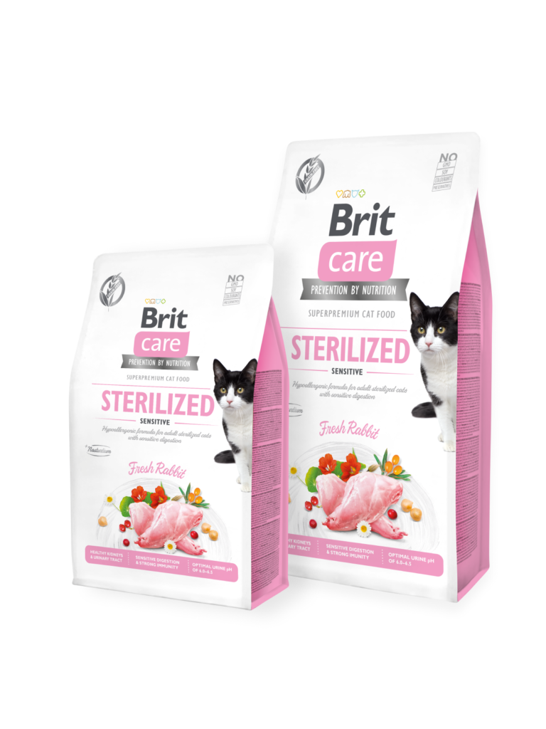 <strong>Brit Care</strong> Cat Grain Free, Sterilized Sensitive, Alimento Seco para Gatos Esterilizados, Conejo, Libre de Granos, bolsa de 2-7 kg