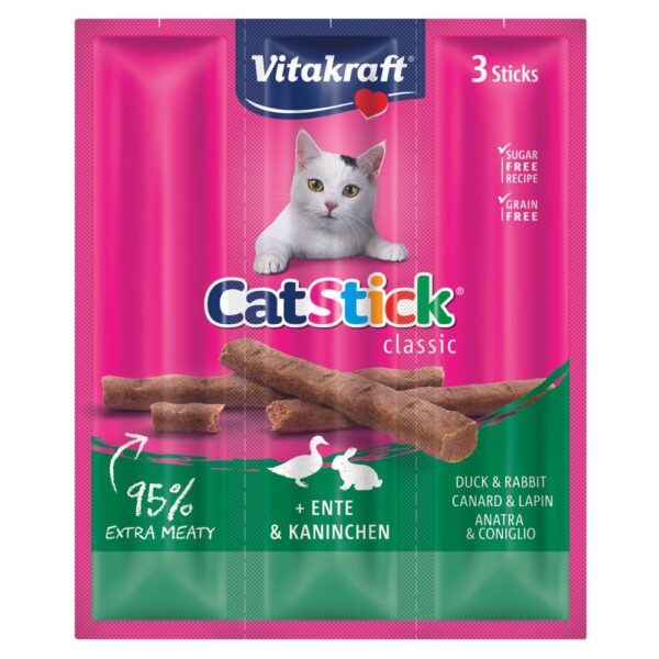 VITAKRAFT CAT 3 STICKS CONEJO Y PATO 18 GR