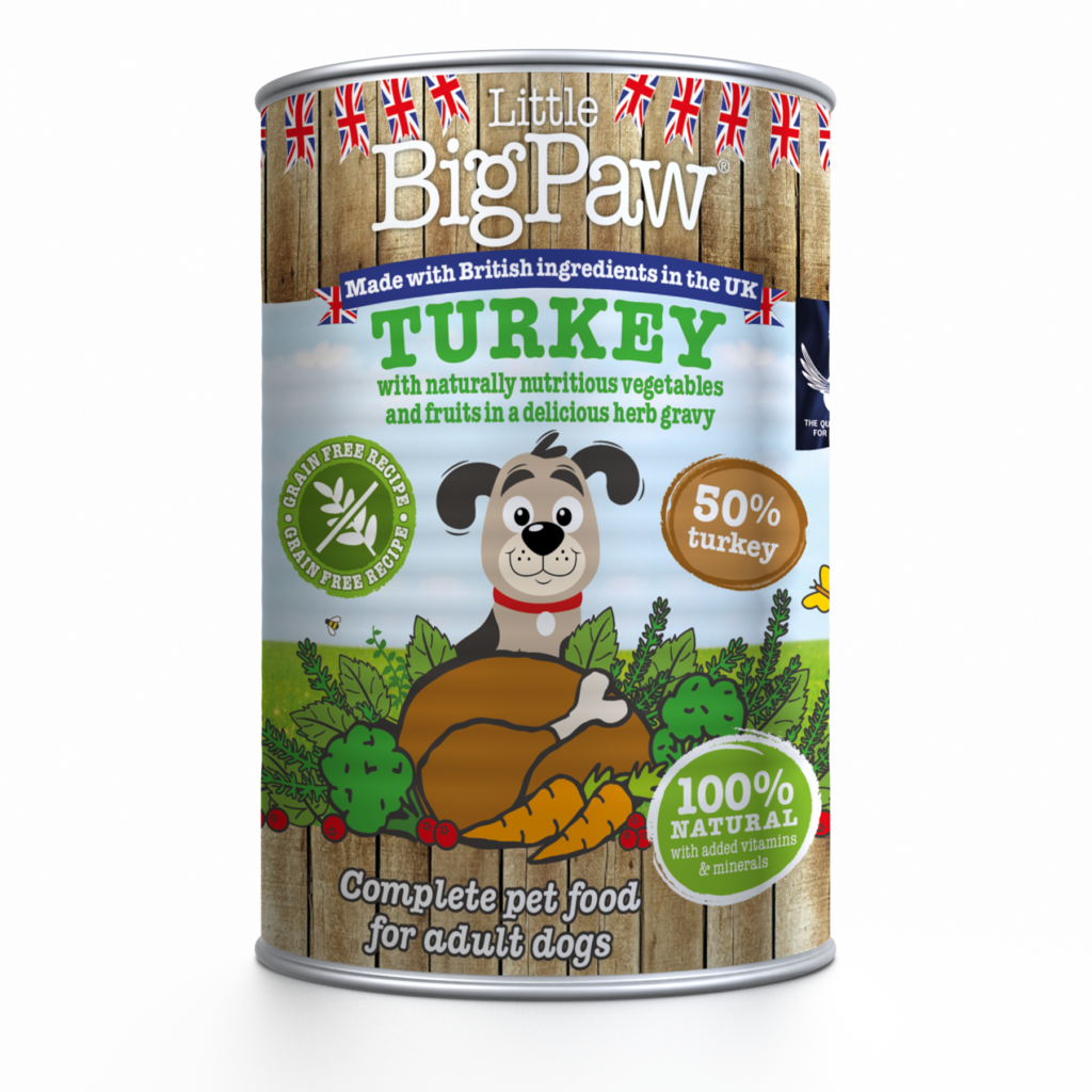 <strong>Little Big Paw</strong> Alimento Húmedo para Perros, Pavo con Vegetales y Frutas, 390 gr, en lata