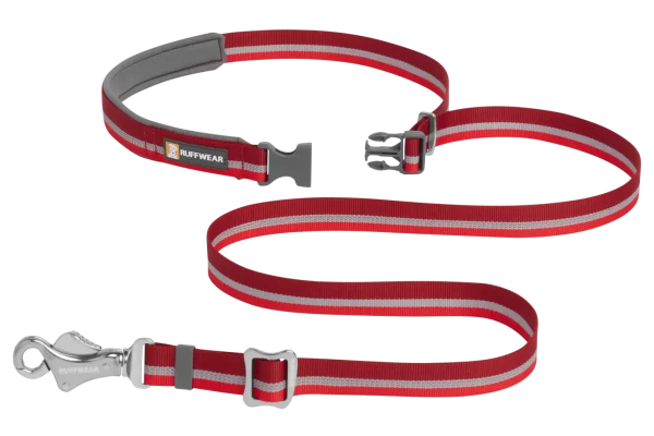 <strong>Ruffwear</strong> Crag Cindercone Red, Correa Reflectante de Polyester Duradero y Resistente para Perros, Medidas: 1,1 a 1,8 mt de largo, 19 mm de ancho - Imagen 2