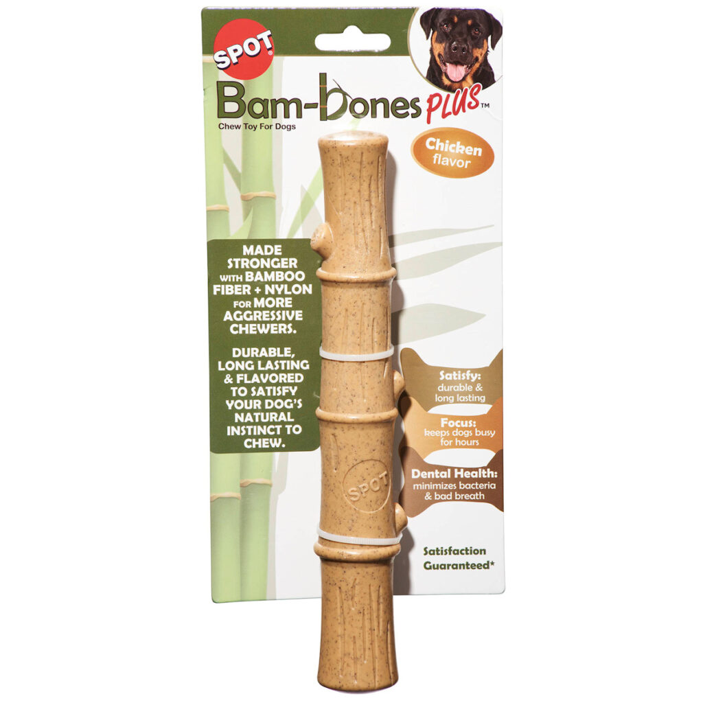 <strong>Spot</strong> Bam Bones Tipo Tronco Pollo, Hueso Masticable de Bambú para Perros