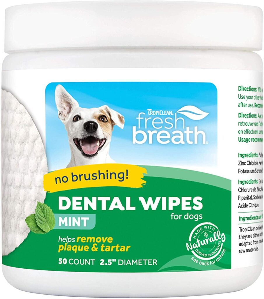 TROPICLEAN FRESH BREATH DENTAL WIPES 50 UN