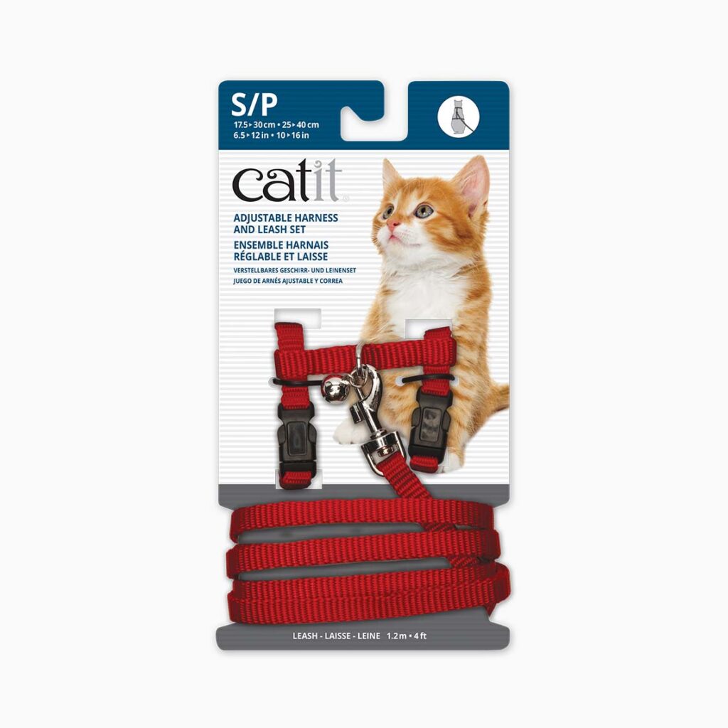 <strong>Catit</strong> Arnés con Trailla para Gato, Rojo, Tallas S y L