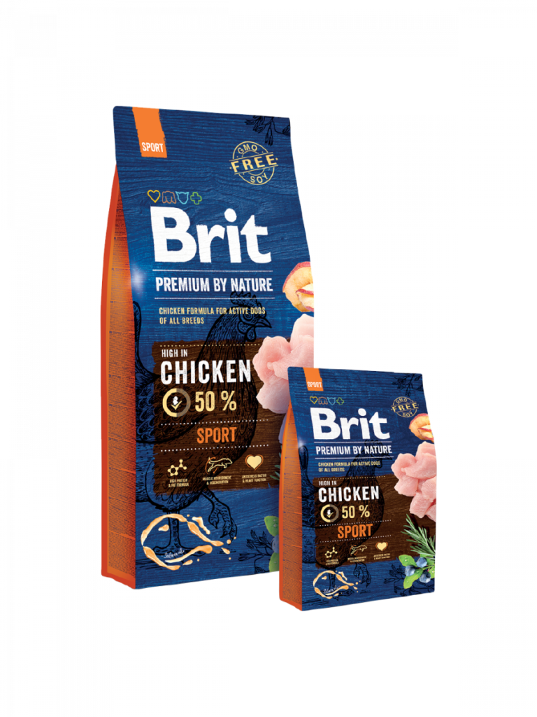 <strong>Brit Premium By Nature</strong> Sport, Alimento Seco para Perros Activos, Adulto, Pollo, bolsa de 15 kg