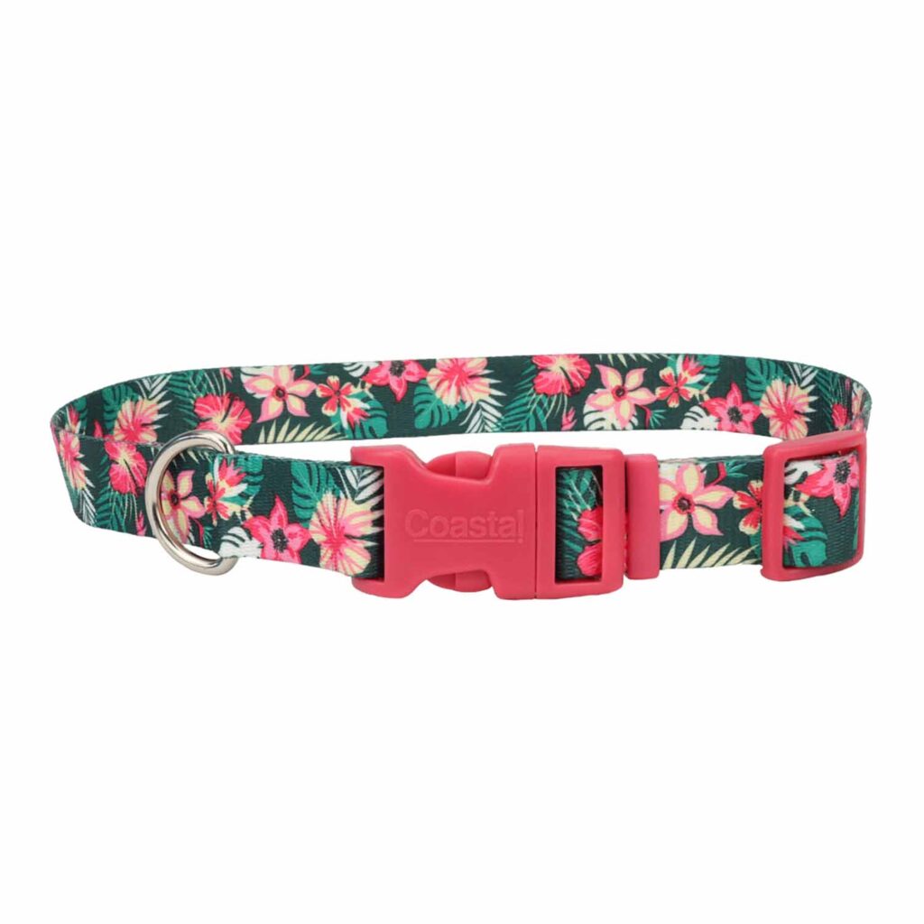 <strong>Coastal</strong> Styles Tropical Flower, Collar Ajustable para Perros, Tallas: XS, S, M, L