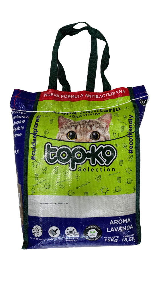 <strong>Top K9</strong> Arena Sanitaria Aglutinante Lavanda para Gatos, Bolsa Reutilizable de 15 kg