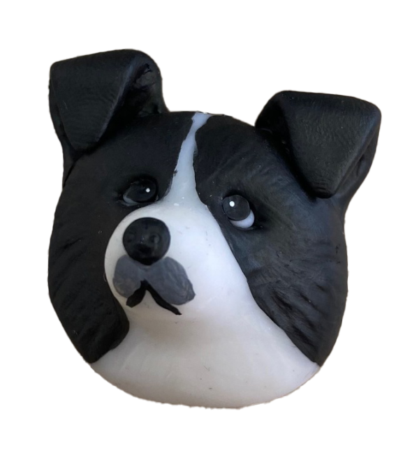 LLAVERO PORCELANA PERRO BORDER COLLIE