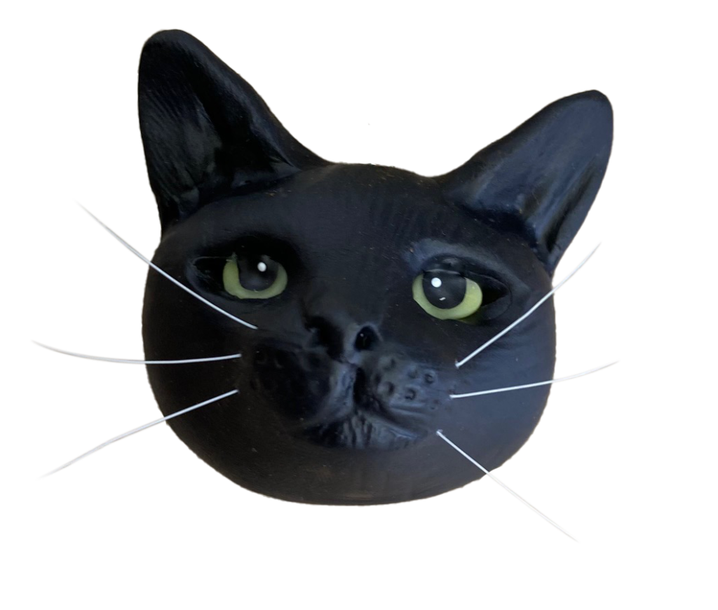 LLAVERO PORCELANA GATO NEGRO
