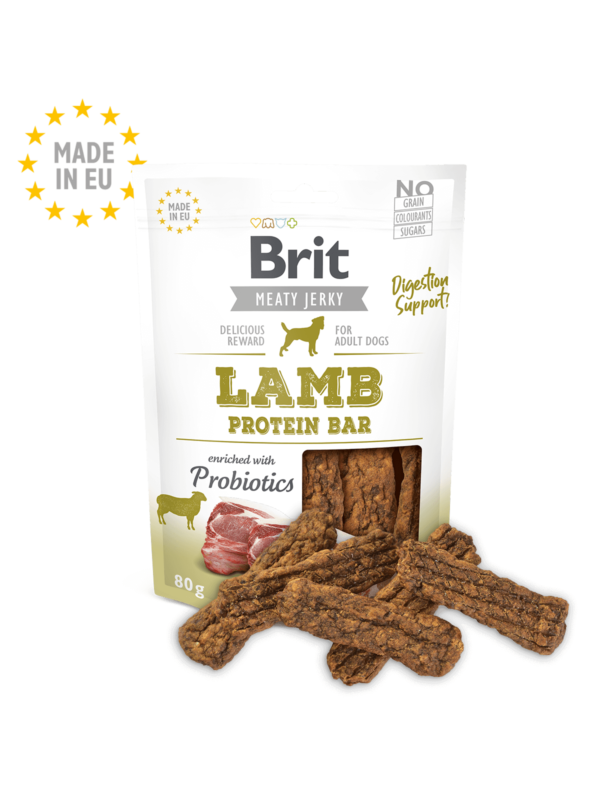 <strong>Brit</strong> Lamb Protein Bar, Snack para Perros, Barritas de Proteína Cordero, bolsa de 80-200 gr