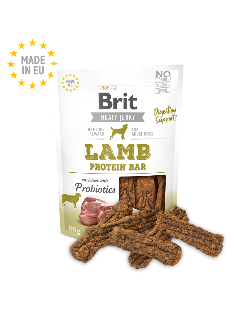 <strong>Brit</strong> Lamb Protein Bar, Snack para Perros, Barritas de Proteína Cordero, bolsa de 80-200 gr