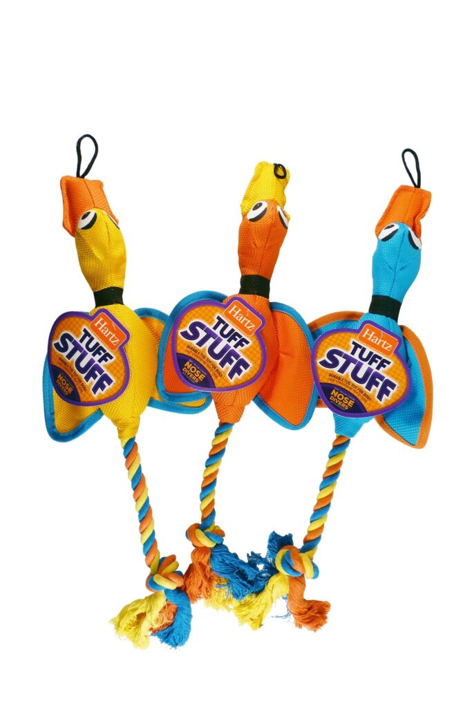 <strong>Hartz</strong> Tuff Stuff Nose Divers, Peluche de Pato Rellenable y con Cuerda para Perros, Tamaños S‑L