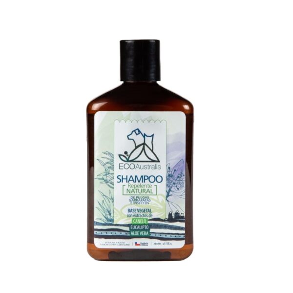 <strong>ECOAustralis</strong> Shampoo Repelente Natural para Mascotas, Antiséptico con Canelo y Eucaliptus, 250 ml