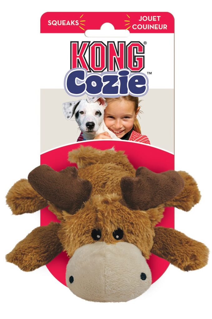 <strong>KONG</strong> Cozie Marvin Mooset, Alce de Juguete Suave con Relleno y Chirriador para Perros, Tamaño M