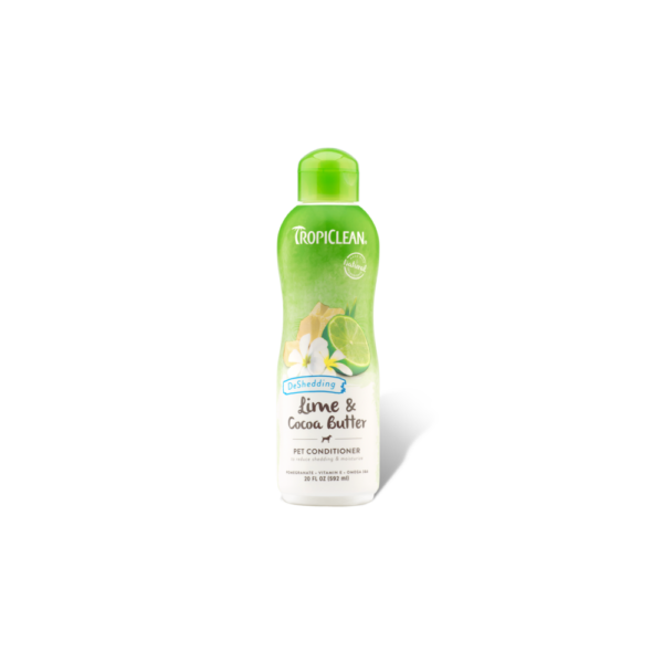 <strong>TropiClean</strong> Lime & Coconut Shed Control, Acondicionador de Reducción Pelechaje para Perros y Gatos, Envase de 592 ml