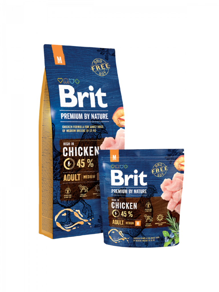 <strong>Brit Premium By Nature</strong> Alimento Seco para Perros, Adulto, Raza Mediana, Pollo, bolsa de 3-15 kg