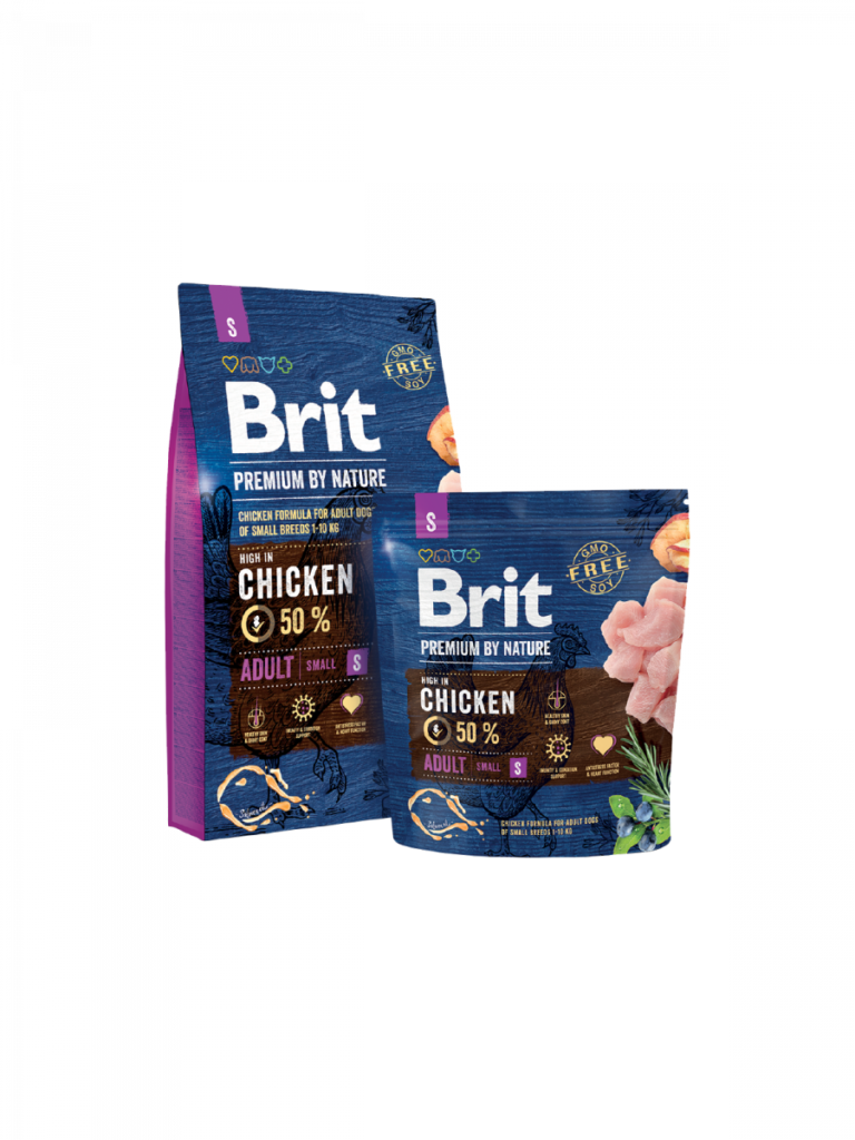 <strong>Brit Premium By Nature</strong> Alimento Seco para Perros, Adulto, Raza Pequeña, Pollo, bolsa de 3-8 kg