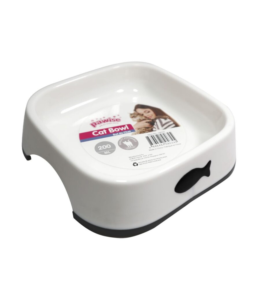 <strong>Pawise</strong> Comedero Antideslizante para Gatos, Color Blanco