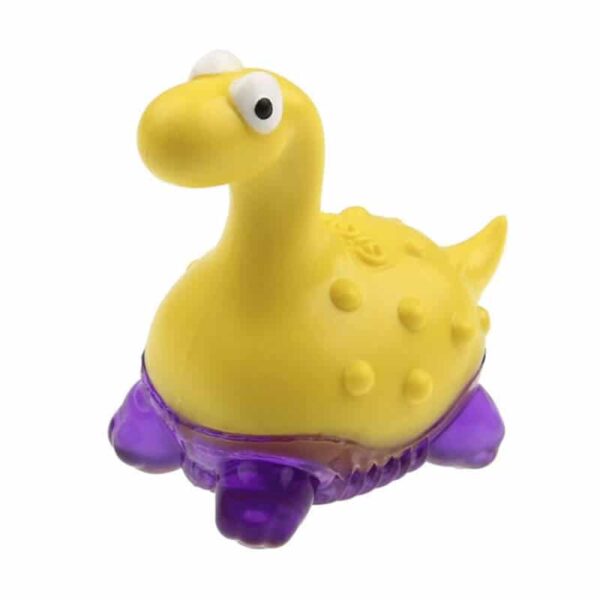 <strong>GiGwi</strong> Suppa Puppa Dinosaurio, Juguete Masticable para Cachorros, Goma TPR Amarilla - Imagen 2