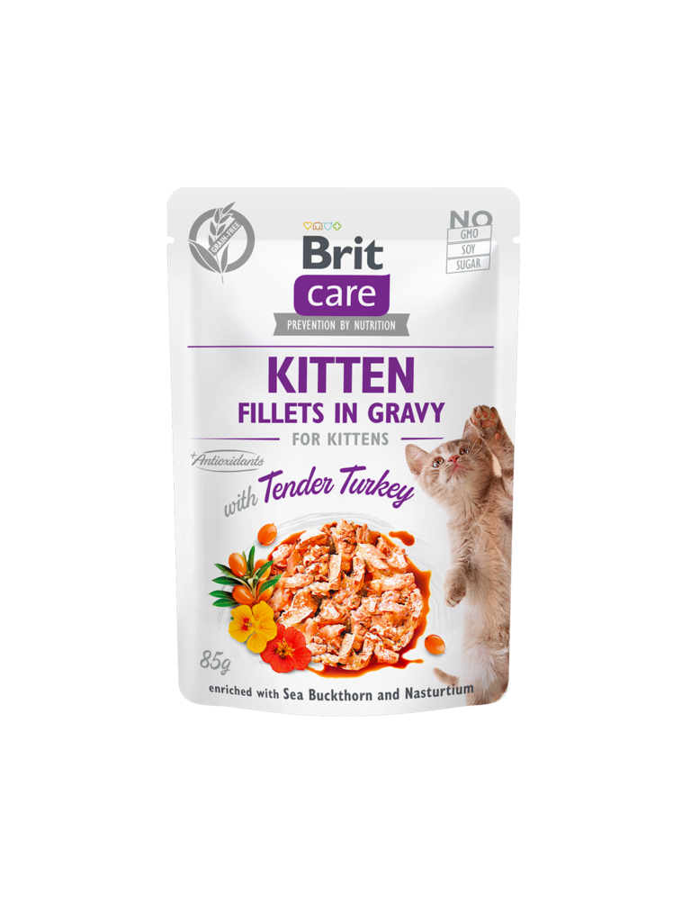 BRIT CARE CAT KITTEN TENDER TURKEY POUCH 85 GR