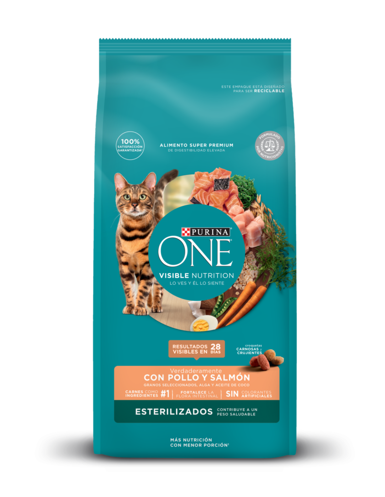 <strong>Purina ONE</strong> Alimento Seco para Gatos Esterilizados, Pollo y Salmón, bolsa de 2-6 kg