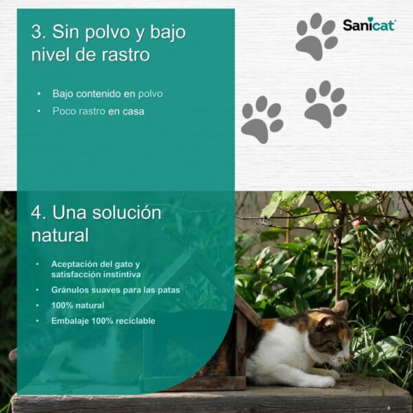 <strong>Sanicat</strong> Arena Sanitaria para Gatos Aglomerante sin Perfume, caja de 7 kg - Imagen 3