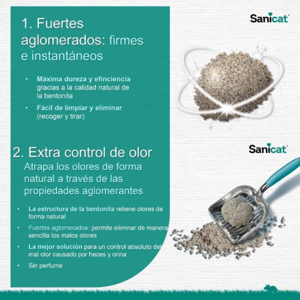 <strong>Sanicat</strong> Arena Sanitaria para Gatos Aglomerante sin Perfume, caja de 7 kg - Imagen 2