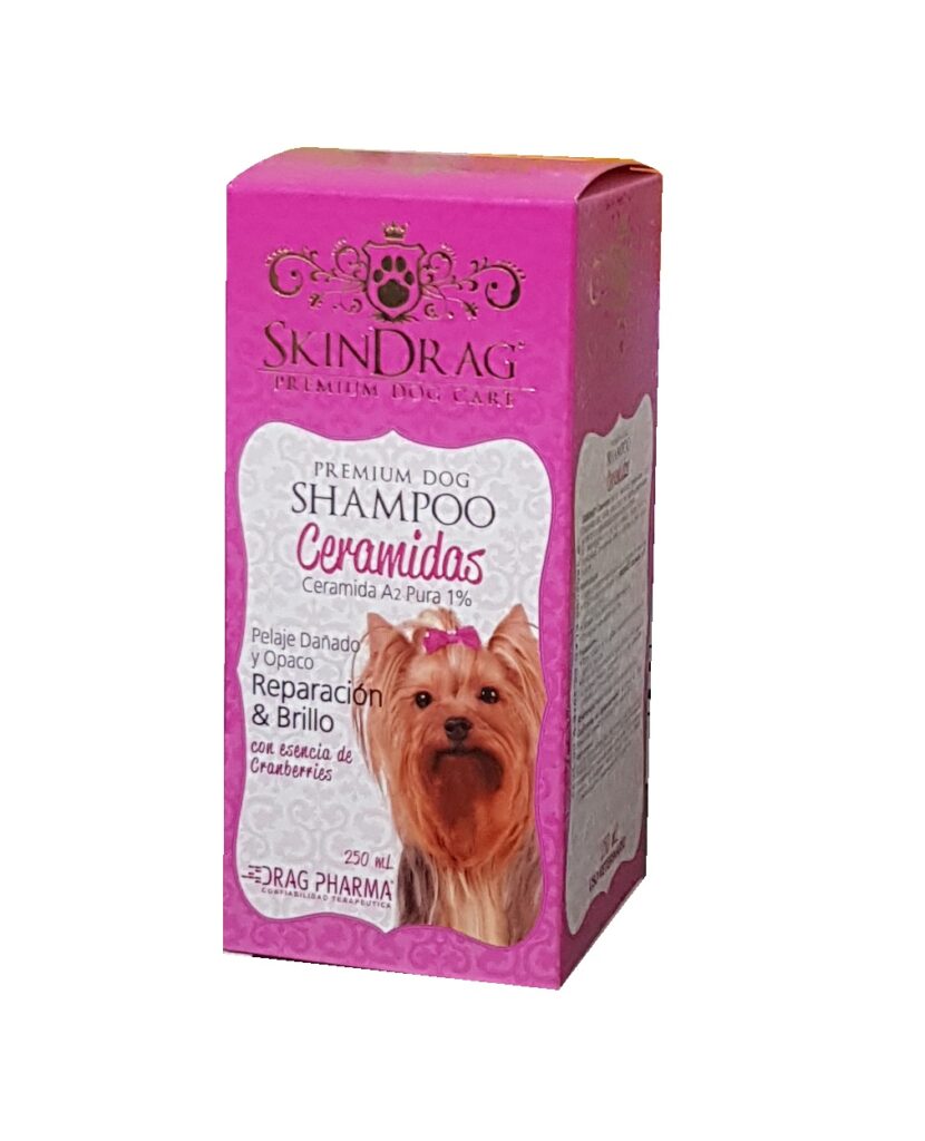 <strong>Skindrag</strong> Ceramidas, Shampoo Reparador para Perros con Pelaje Dañado y Opaco, Botella de 250 ml