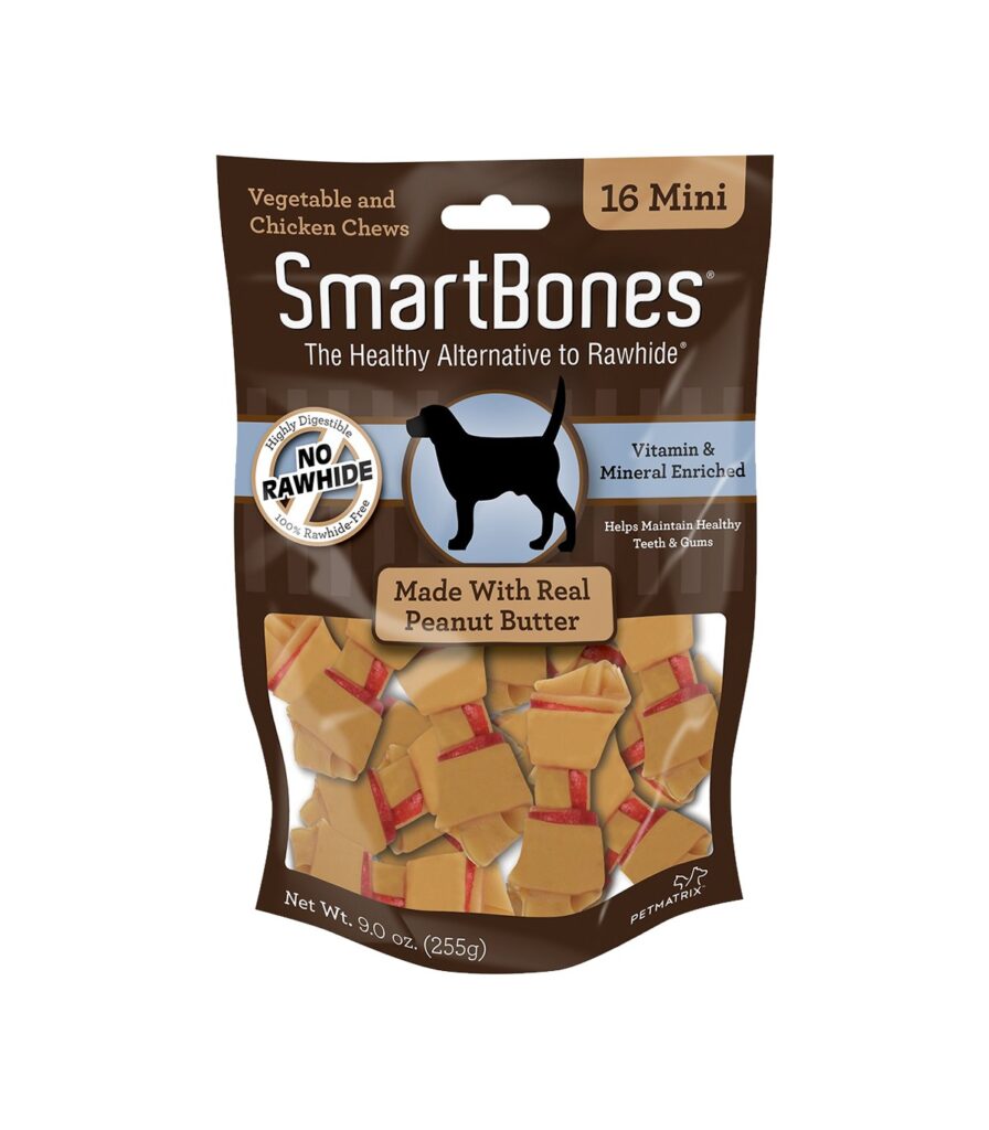 <strong>SmartBones</strong> Vegetable and Chicken Chews, Snack para Perros, Huesitos Masticables de Pollo, Vegetales y Mantequilla de Maní, 16 un, bolsa de 255 gr