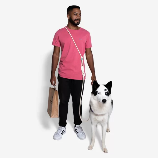 <strong>Zeedog</strong> Hands Free Vanilla, Correa Manos Libres de Polyester Suave para Perros, Medidas: 120 a 240 cm de largo - Imagen 5