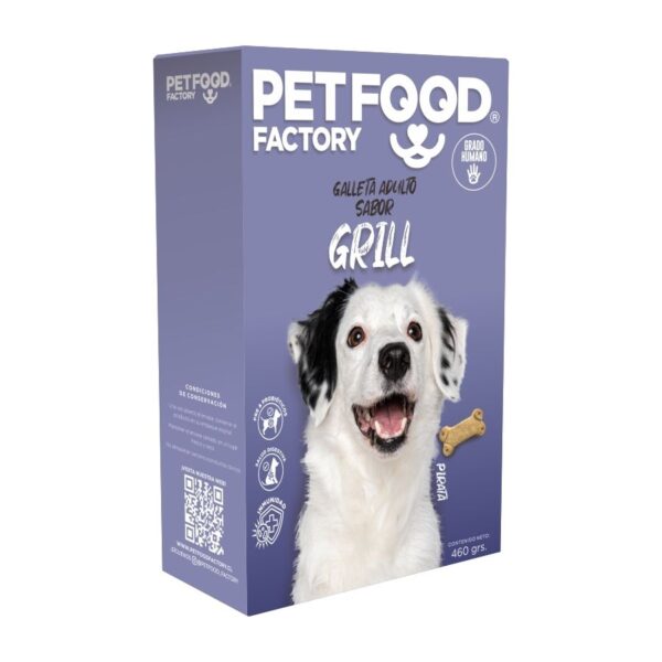 <strong>Pet Food Factory</strong> Galleta Grill Adulto, Snack para Perros, Galletas Sabor Ahumado, caja de 460 gr