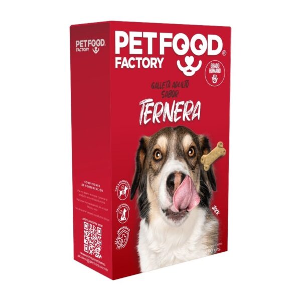 <strong>Pet Food Factory</strong> Galleta Ternera Adulto, Snack para Perros, Galleta Sabor Carne, caja de 460 gr