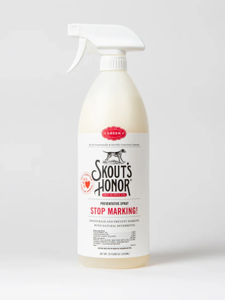 <strong>Skouts Honor</strong> Stop Marking! Spray Preventivo de Marcaje para Perros, Aceite de Menta y Limoncillo, Capacidad de 1035 ml