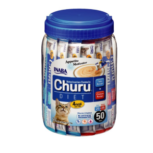 <strong>Inaba</strong> Churu, Veterinarian Diet, Snack para Gatos para Apertura de Apetito, Balde de 50 tubos